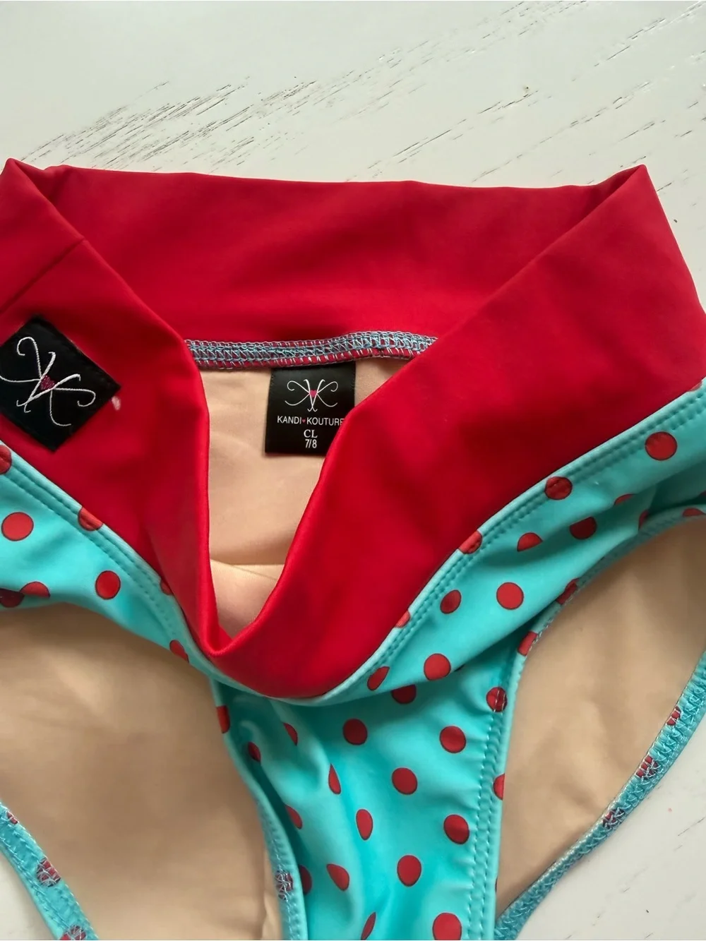 Girls' Teal & Red Polka Dot Dance Briefs - Youth Kandi Kouture